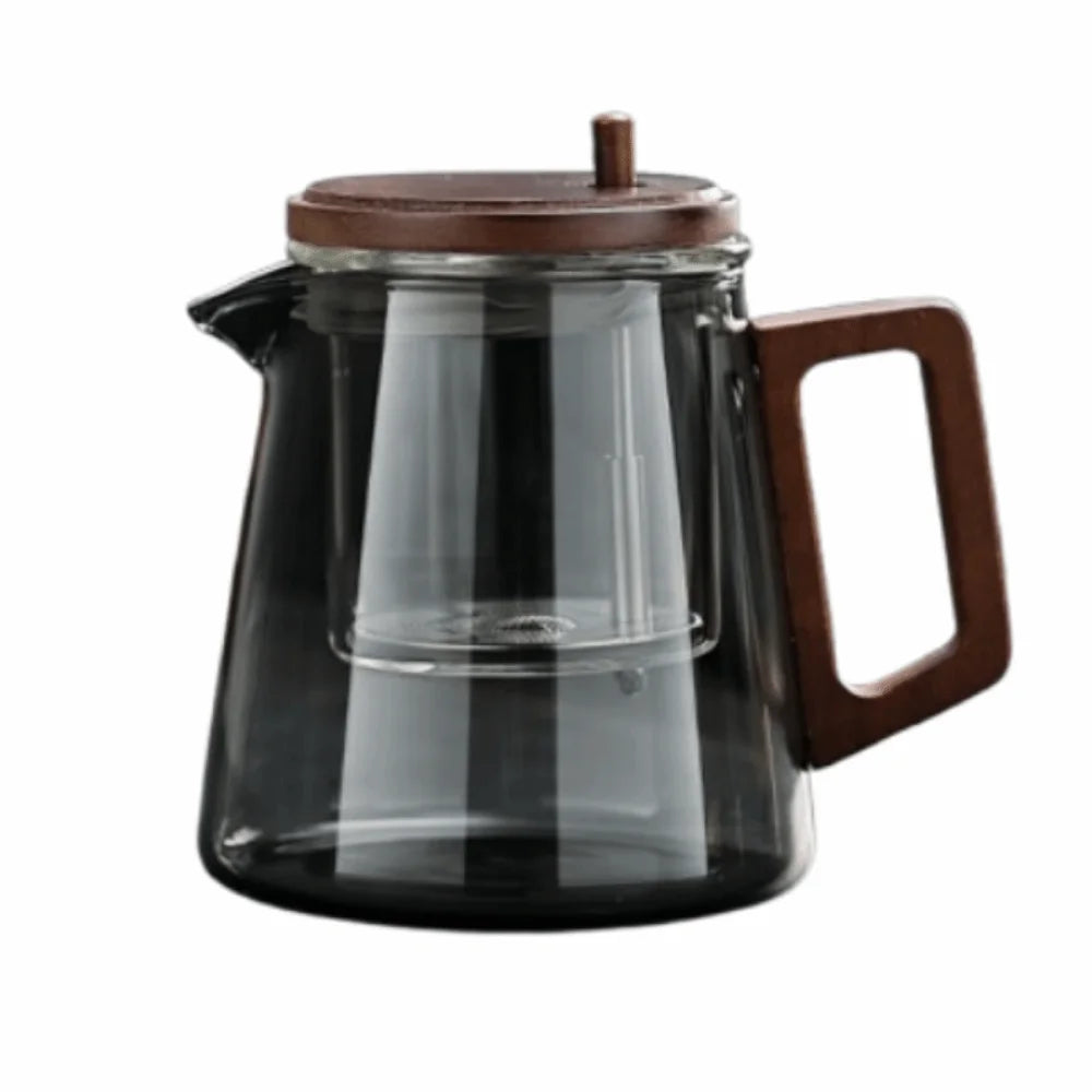 Creative Tea separation Glass Teapot 650ML Heat Resistant Lazy Kungfu Drip Teapot Transparent Press Control