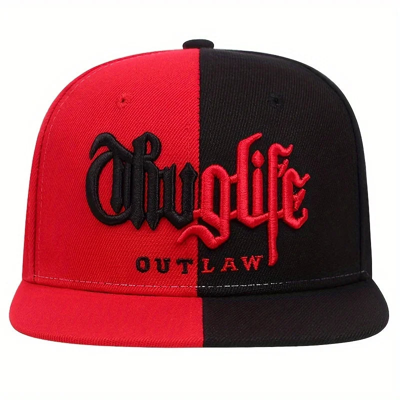 1pc Thug Life Embroidered Fashion Snapback Cap, Outdoor Sports Baseball Cap For Men And Women