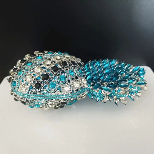 Blue Stone Pineapple Bag Diamond White Party Dinner Clutches Crystal Women Prom Formal Handbags For Lady Rhinestone Purses Bags
