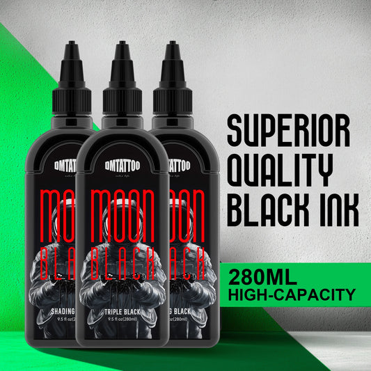 DM 9.5oz/280ml Tattoo Black Ink Triple/ Lining/ Shading Black Pigment Premium Tattoo Ink Drawing Teng Black Tattoo Materia 