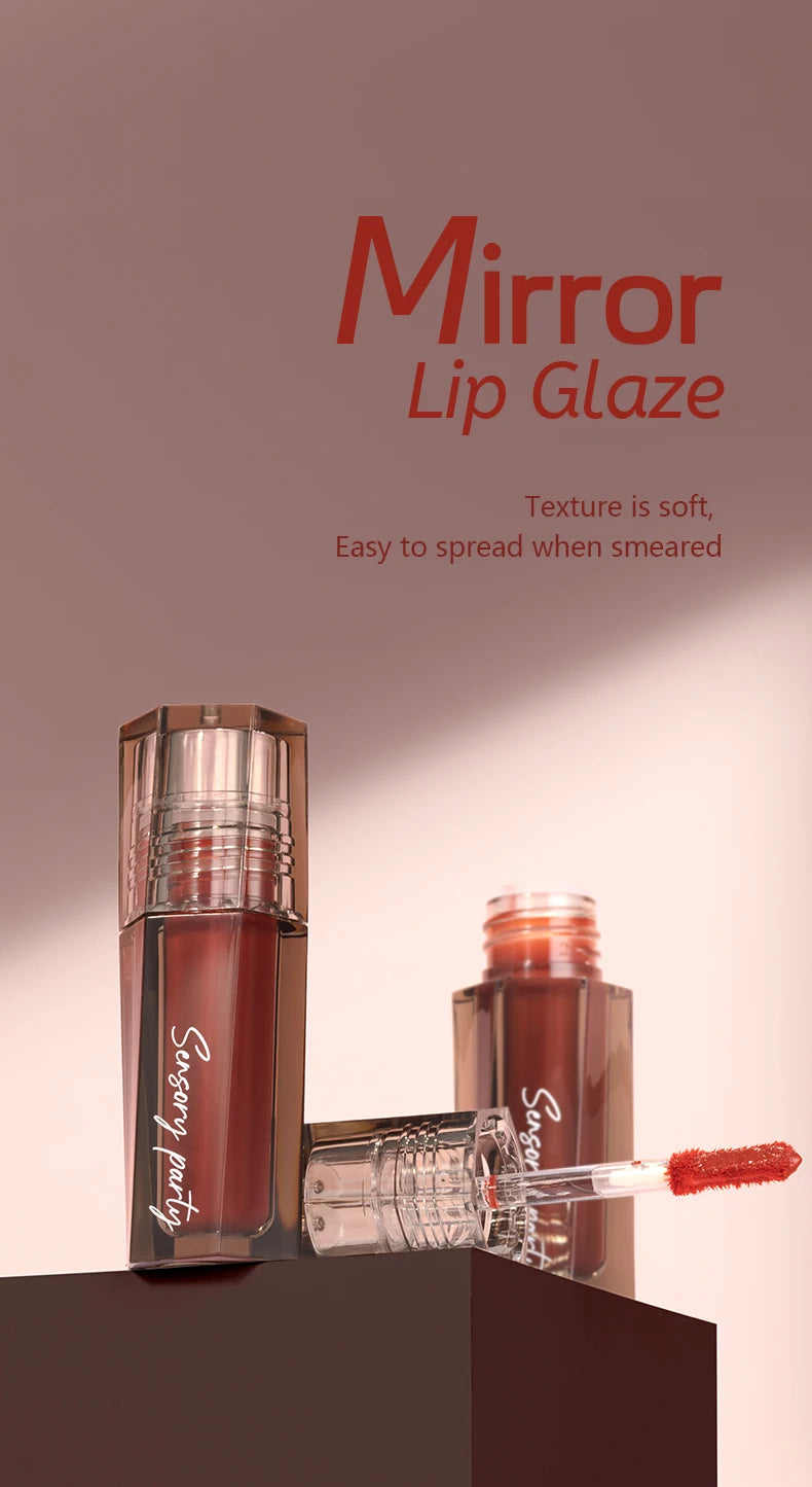Moisturizing and waterproof lip gloss and lip liner pen set, non-stick and non-stick cup, bright makeup effect, Christmas gift