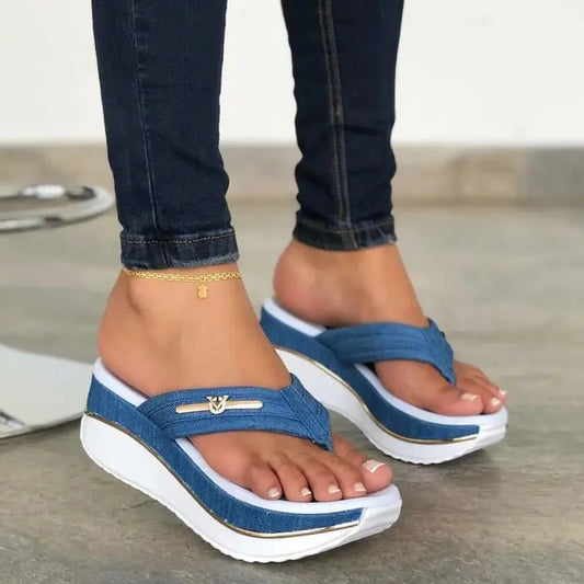 Sandals Women Summer 2023 Fashion Flip Flops Outdoor Casual Platform Sandals Ladies Plus Size Wedges Beach Slippers Muje