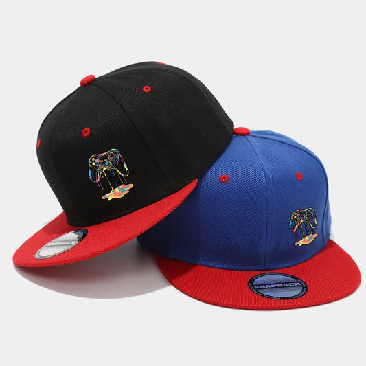 1PC two-color block hip-hop cap for men and women, American casual and versatile flat-brimmed baseball cap