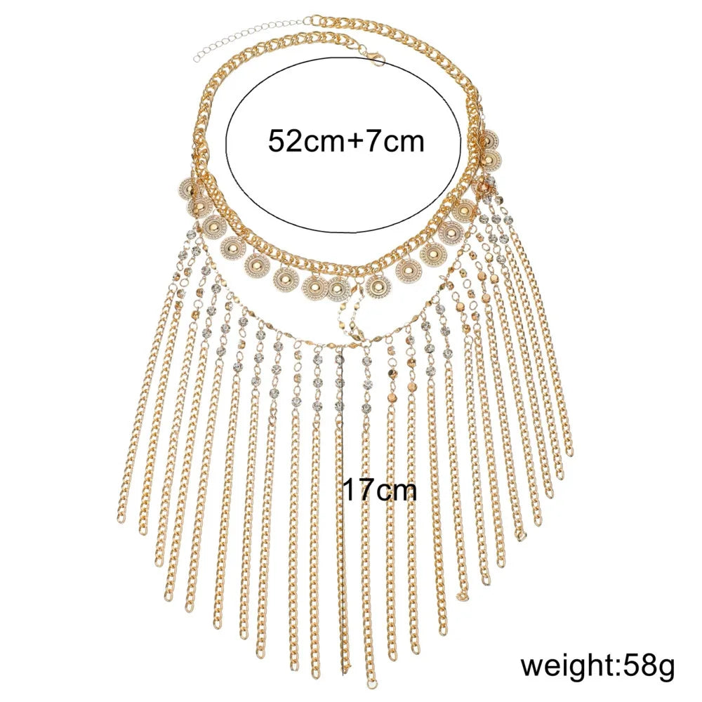 New Fashion Rhinestone Golden Coins Fringe Face Curtain Jewelry Women Prom Party Mask Chain Headwear Decoration Bridal Veils