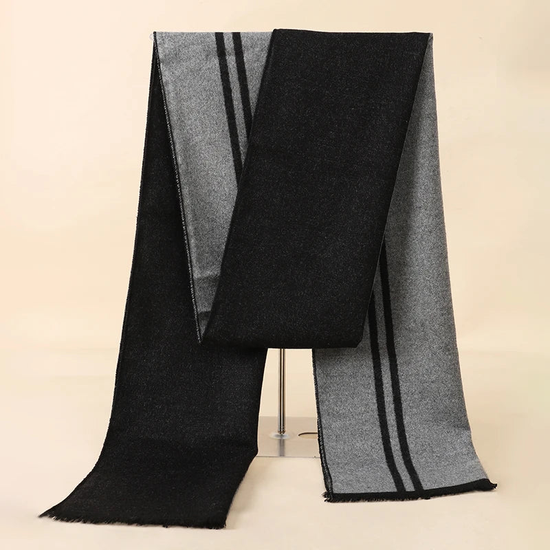 Winter Plaid Scarf Design Men Cashmere Pashmina Warm Shawl Lady Wrap Tassel Scarves Knitted Thick Blanket 2025