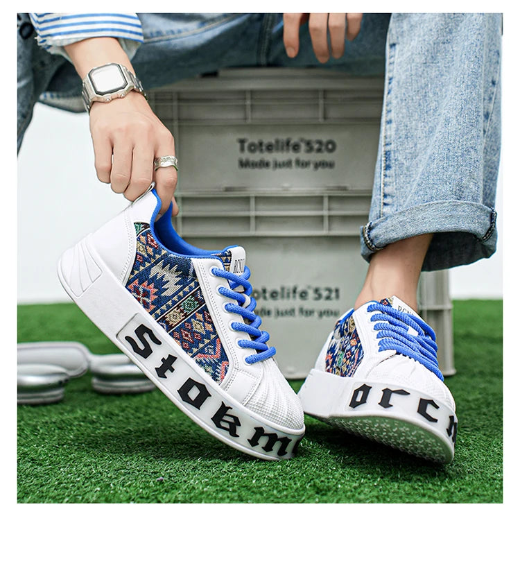 Men's White Sneakers 2025 New Arrival Fashionable Casual Shoes Durable Anti-slip Thick-soled Elevator Comfortable Breathable Eas