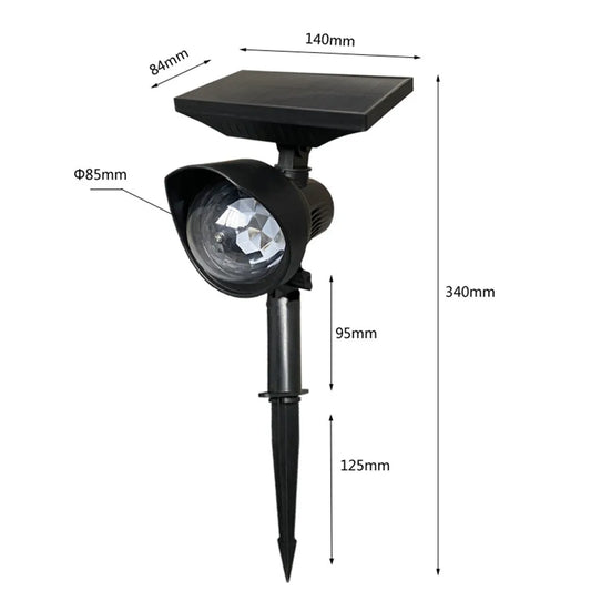 Outdoor Waterproof Solar Spotlights 3LED Colorful Rotatable Solar Projector Lawn Light Solar Landscape Disco Lights