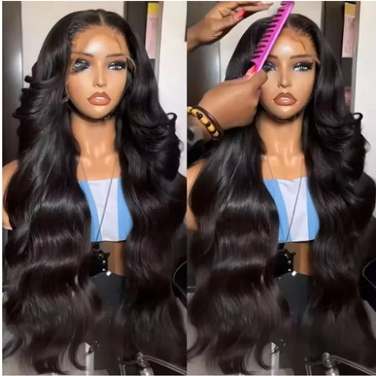 13x6 Body Wave Lace frontal Wig Human Hair Pre Plucked Glueless 13X4 Brazilian Body Wave HD Transparent Lace Wigs For Women