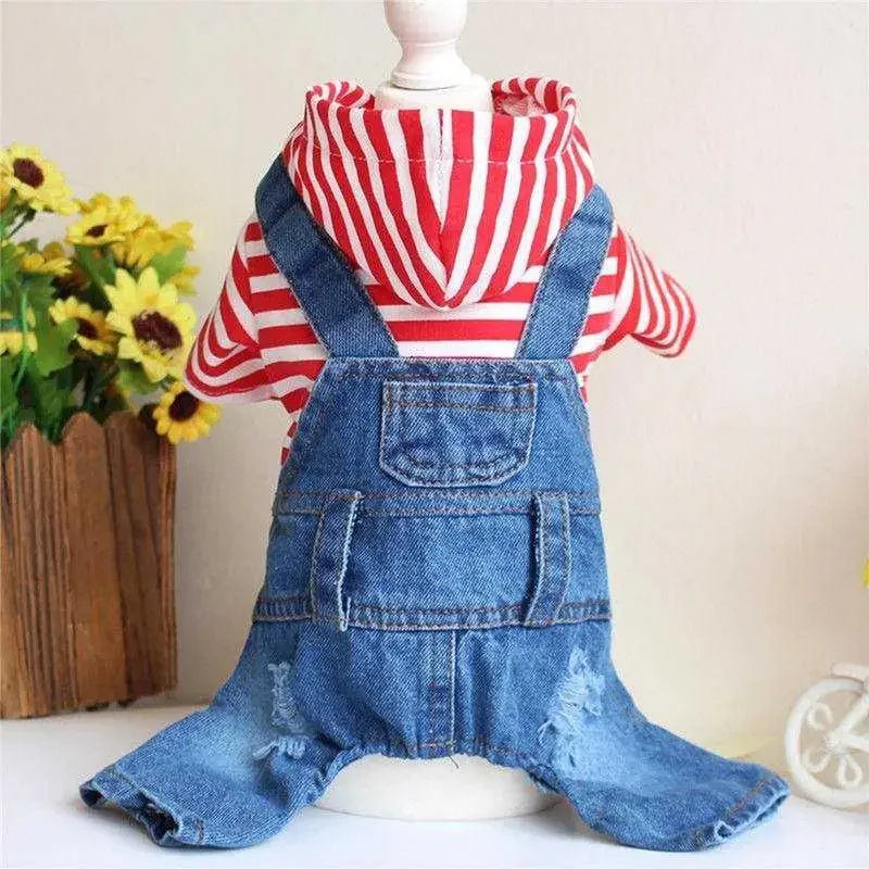 Dog Denim Overalls Puppy Jean Small Dog Costumes Pet Jean Jumpsuit Shirts Pants One-piece Outfits for Small medium Dogs