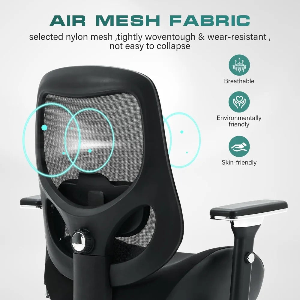 750lbs Big and Tall Office Chair with Wide Thick Seat Cushion for Heavy People Ergonomic Computer Mesh Desk Chairs, Customized