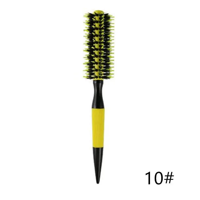 Barbershop Rolling Comb Round Hair Comb Nylon Bristle Aluminum Tube Ion Hair Brush Home Barbershop Styling Tools