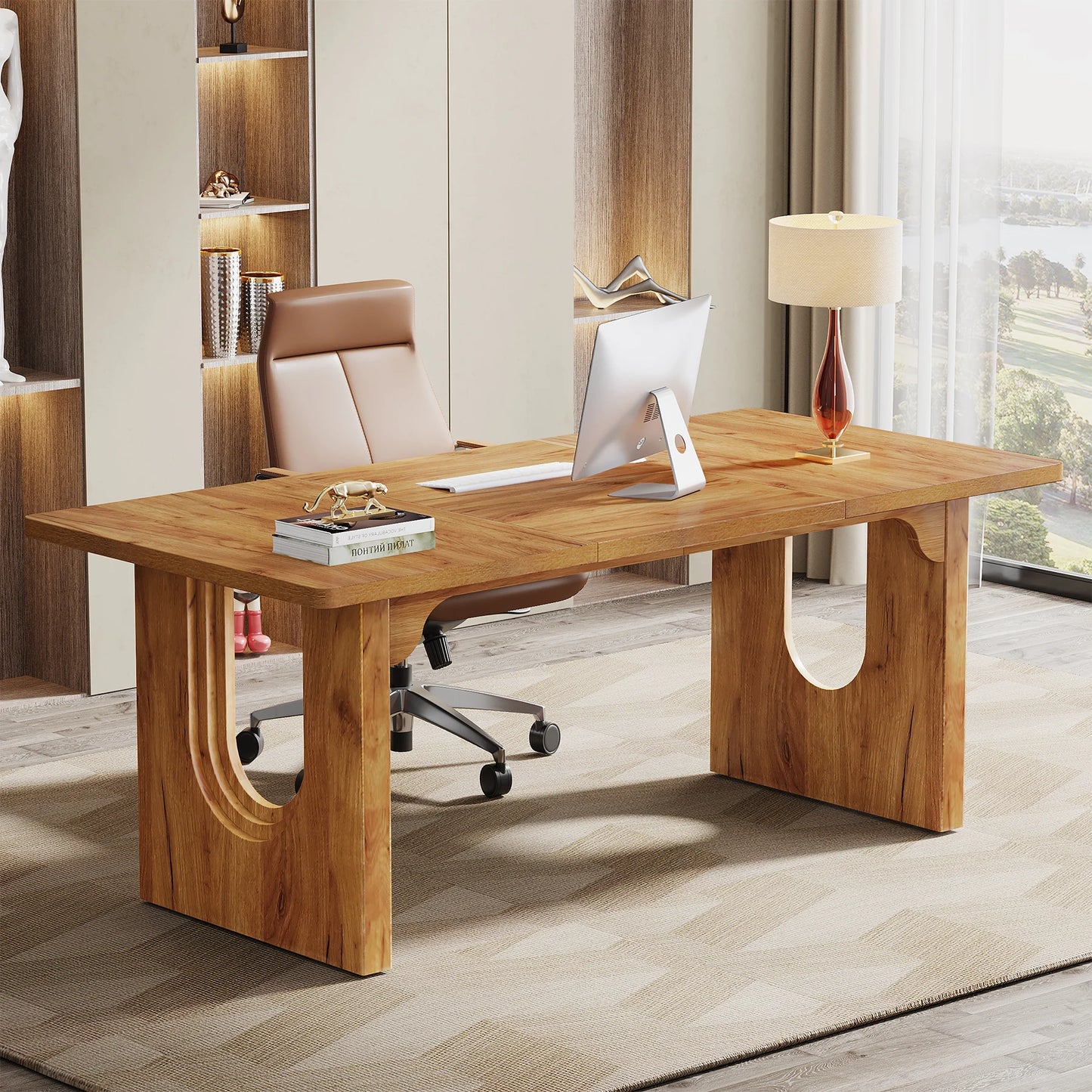 Tribesigns Executive Desk, 70.9" Large Office Computer Desk, Conference Table Meeting Room Table, Workstation Business Furniture