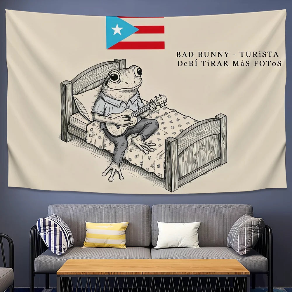 singer Bad b-Bunny DeBi TiRAR MaS FOToS d-dtmf flag Room Dorm Camping Party Art Style Garage Bar wall Picnic Decoration Banner