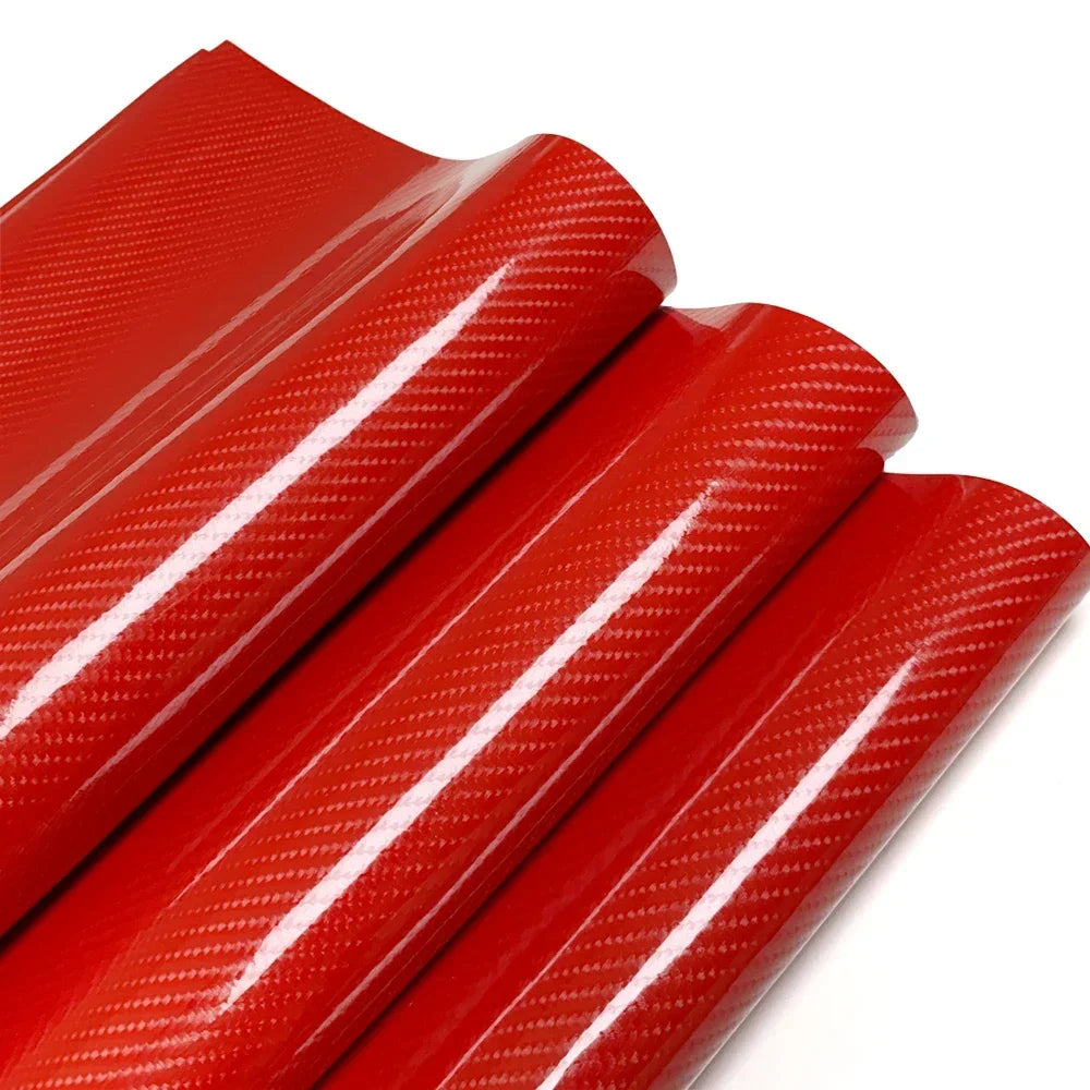 7D Carbon Fiber Vinyl Wrap Foil Car Adhesive Vinyl Film for Car Stickers Black High Glossy Red Waterproof Motorcycle Accessories