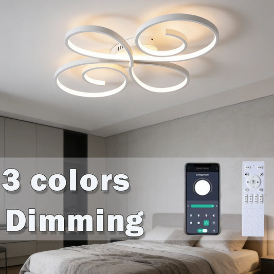 LED Ceiling Lights 110V 220V Remote Dimming APP Modern 3 Colors Lamp for Dining Room, Living Room Bedroom