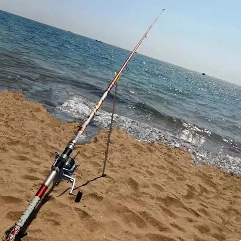 3.3M 3.6M 3.9M 4.2M Carp Rod 35kg Surf Fishing Rod Portable Travel Surf Spinning Rod 3 Piece Carbon Fiber Saltwater Fishing Pole
