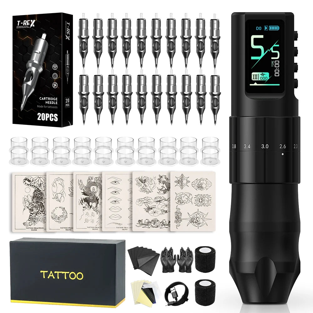 XNET Nebula Wireless Tattoo Machine Full Kit Custom Motor 1600mAh Battery 7 Strokes Dot Tattoo Pen For Beginner For Tattoo Art