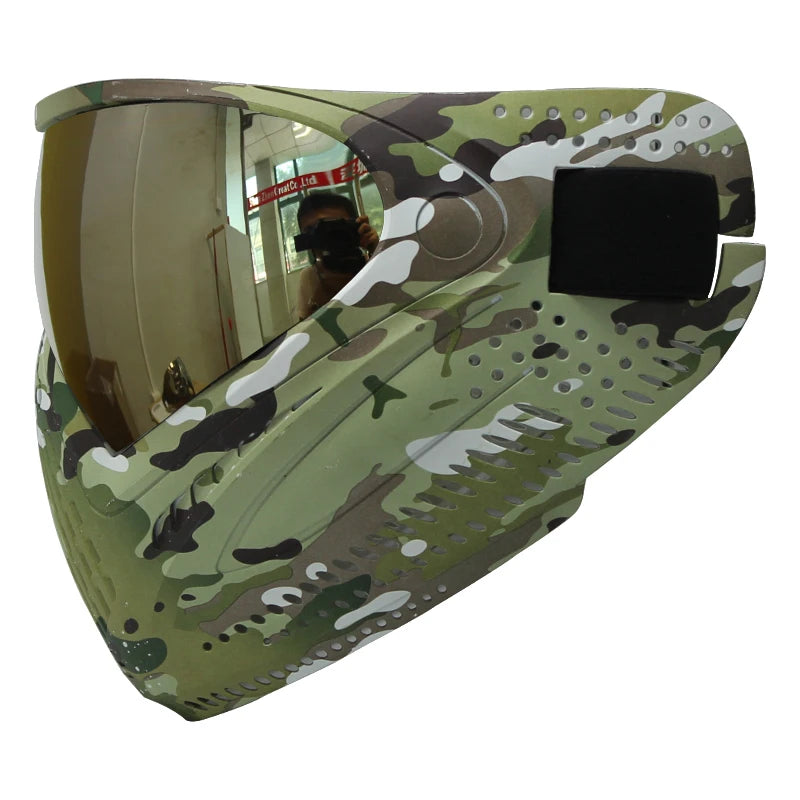GREAT Lotus Camo Tactical PAINTBALL MASK Airsoft Mask with DYE I4 Thermal Lens