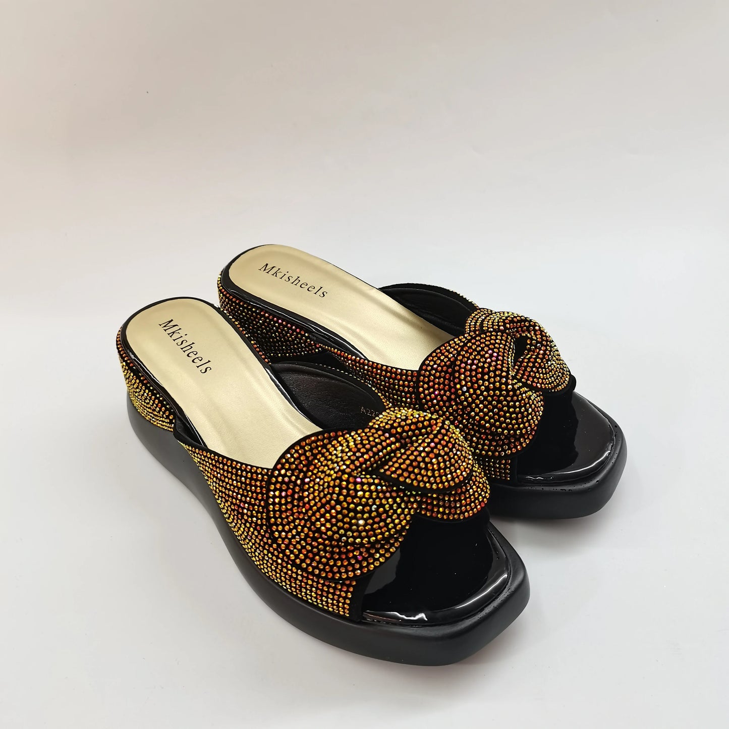 New Trendy Mid-heel Women's Sequins Slippers Outdoor Casual Slippers, High Quality Lady Party Shoes Elegant Shoes F5-1112-2