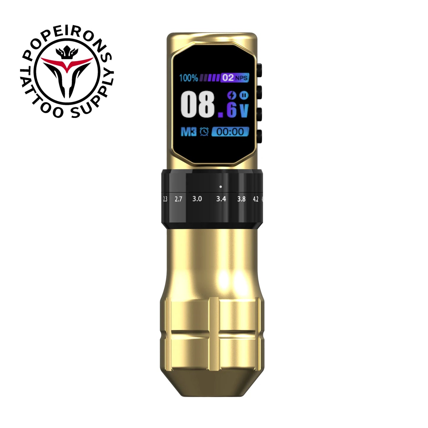 POPEIRONS Pro U Brave1.0 Wireless Tattoo Pen with Adjustable Stroke Tattoo Pen FM Cut Line and Fog