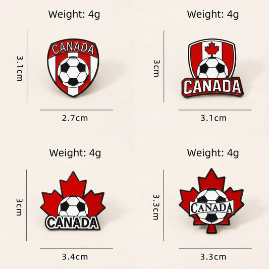 Sports Decoration Brooch Compact 2026 Souvenir Soccer Commemorative Brooch Delicate North America Football Pin