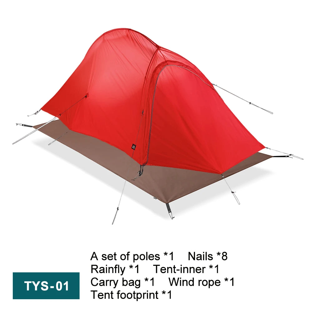 WIDESEA Outdoor Camping 1.5 person Double-Layer Fish Spine tent 15D Nylon Silicone-Coated Lightweight for Hiking & camping
