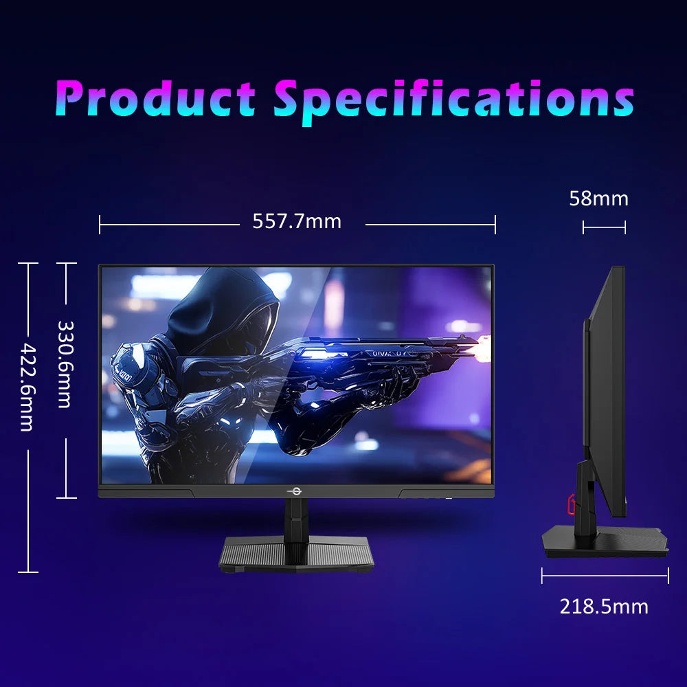 TITAN ARMY P2510HS 24.5" FHD Gaming Monitor, 300Hz Refresh Rate, 1ms GTG, CSOT Fast IPS Panel, HDR400, Adaptive Sync, 121% sRGB, Low Blue Light, PIP/PBP, Game Mode, VESA Mount Compatible for Esports Gaming