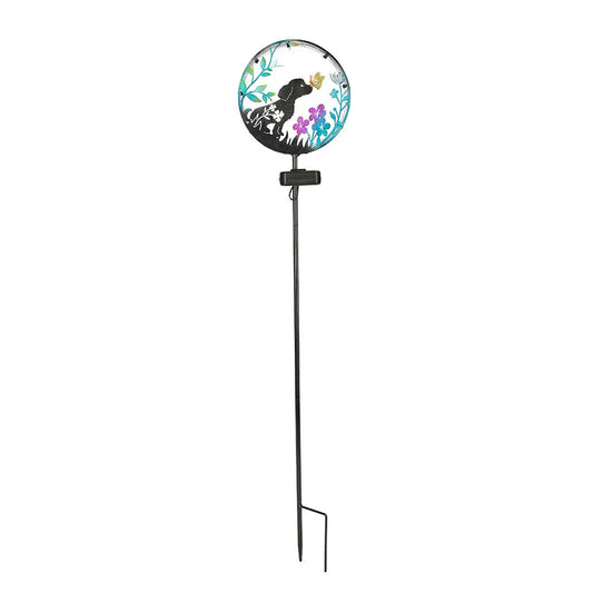 Solar Wrought Iron Cat Butterfly Ground Plug Lights, Outdoor Courtyard Projection, Lawn LampAtmosphere Decoration, Cross-Border