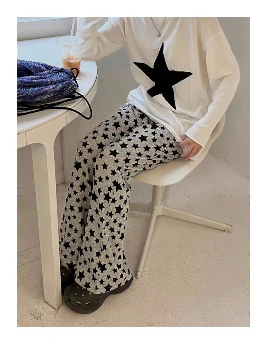 American Retro Flared Pants Women Summer High Waist Thin Full-Length High Street Hip-hop Casual Y2k Trousers Streetwear Female