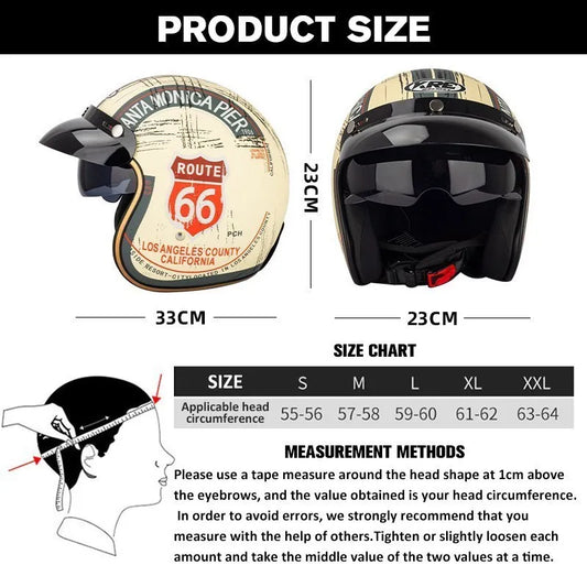 DOT Open Face Casco Moto Motorcycle Accessories Men Moto Helmets Certificated Retro Motorcycle Helmet Cafe Racer