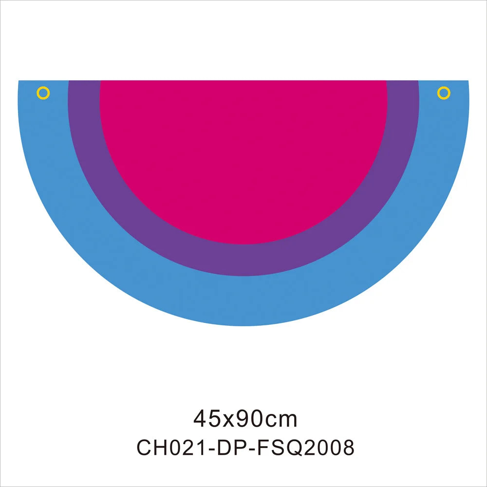 45*90cm Rainbow Flag Fan Shaped Gay Semicircle LGBT Pride Lesbian Bisexual Transgender Pansexual Asexual Banner
