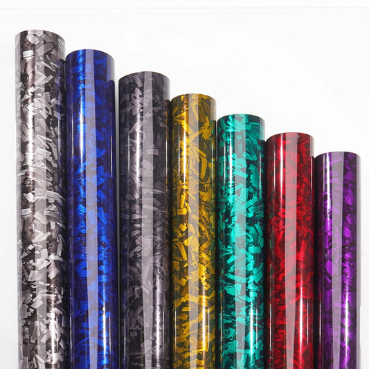 300cm*50/30cm High Glossy Black Gold Silver Red Forged Carbon Fiber Vinyl Wrap Film on the Hood Adhesive Vinyl for Car Stickers