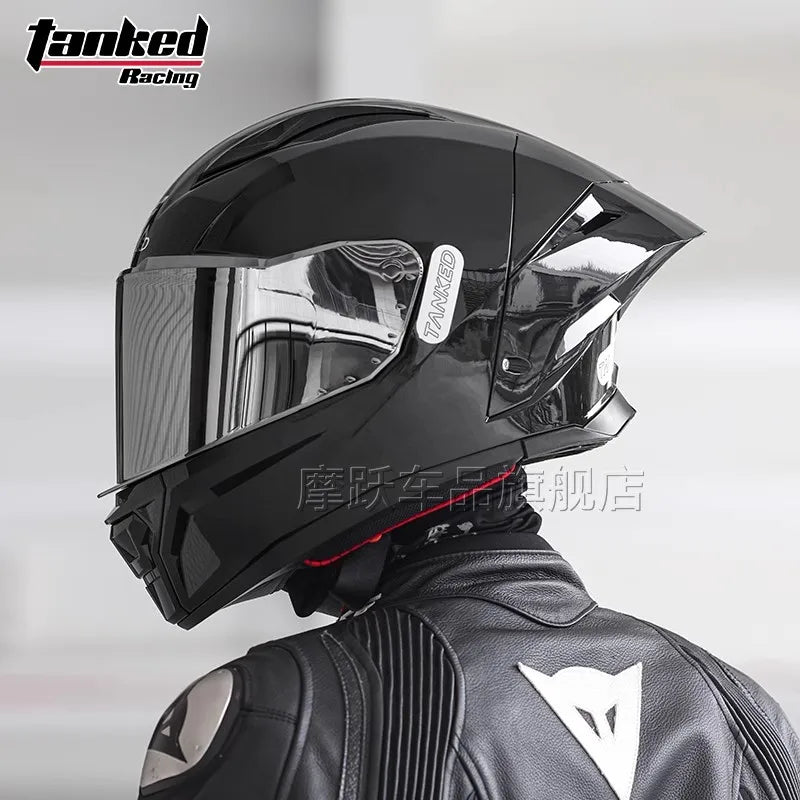 TANKED Motorcycle Helmet DOT ECE2206 Helmets Street Racing Capacete Pink Visor Double D Buckle Women Casco Moto S M LCascos