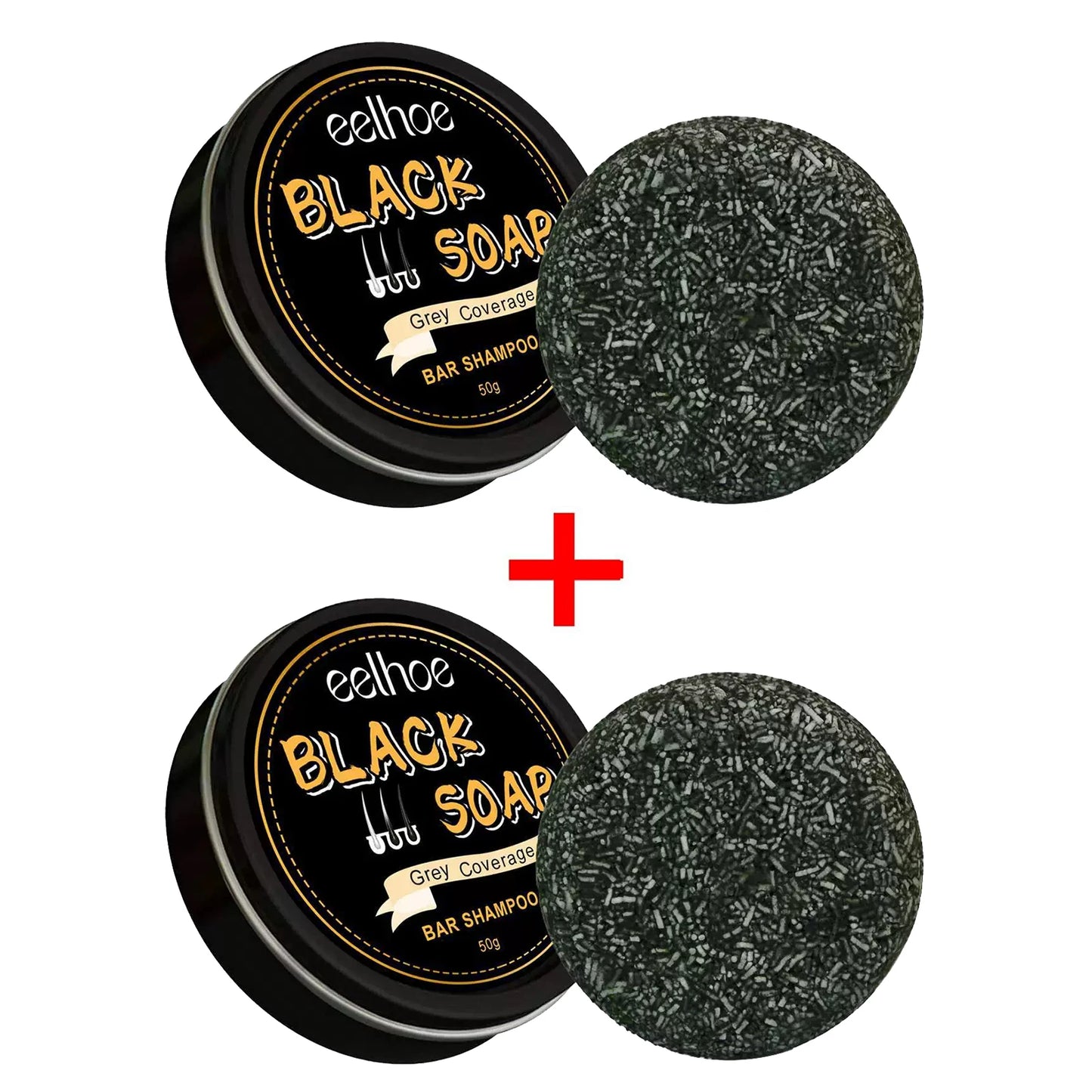 Eelhoe Black Hair Shampoo Soap Repair Gray White Keep Nourish Roots Non irritating Anti Dandruff Deep Clean Hair Darkening Soap