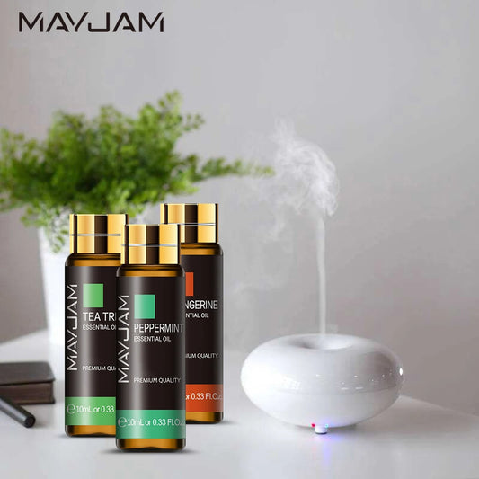 MAYJAM 10ml Pure Essential Oil Lavender Eucalyptus Vanilla Sandalwood Jasmine Bergamot Lemongrass Cinnamon Grapefruit 1pc