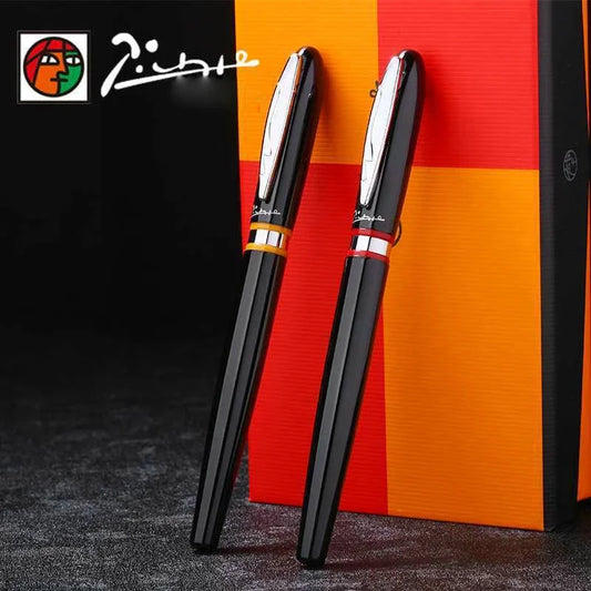 Picasso 907 High Quality Luxurious Montmartre Metal Black Iridium 0.5mm Point Pen with Yellow/Red Ring,Original Box Option
