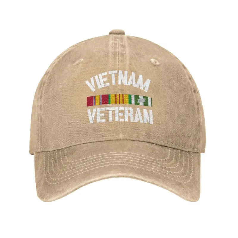 Custom Fashion Cotton Vietnam Veteran Pride Service Ribbon Baseball Cap for Women Men Breathable Dad Hat Sports