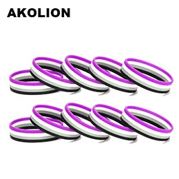 LGBT Pride Rainbow Pansexual Asexual Genderqueer Bisexual Wristband Jewelry Silicone Bracelet SLP-0000