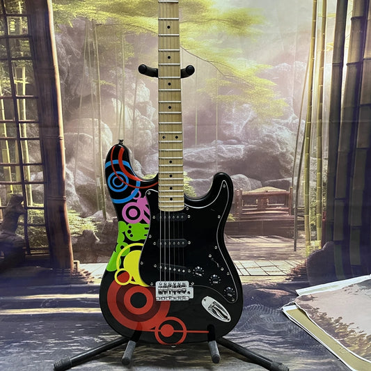 Vicers Rock jazz style ST electric guitar with SSS pickup, colorful graffiti stickers, 22frets ,basswood body ,6 string guitar