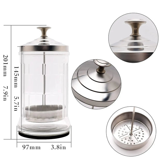 Barber Disinfectant Jar Comb Sterilization Tank Glass Disinfecting Canister Nail Tool Hairdresser Supplie Salon Sterilize Bottle