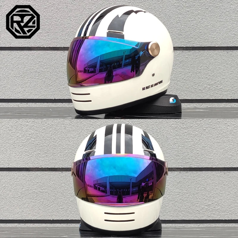 ORZ motorcycle helmet retro cruise full helmet personalized ghost knight helmet ABS material