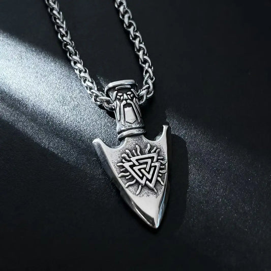 HNSP Odin Viking Rune 316L Stainless Steel Pendant Necklace For Men Chain Jewelry Accessories