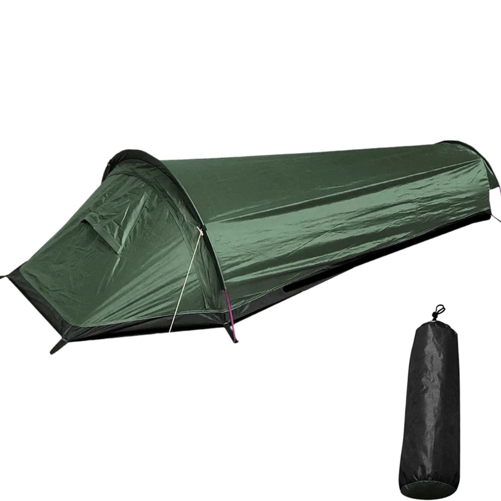 Portable Backpacking Tent Outdoor Camping Sleeping Bag Tent Beach Lightweight Single Person Sleeping Bag Tent with Storage Bag