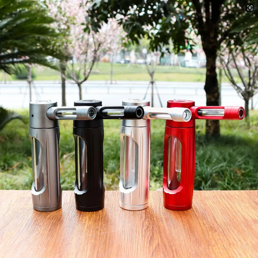 6″ Metal Aluminum Glass Bubbler Water Pipe Mini Smoking Bottle Portable Hookah Shisha Tube Filter (Ship within 24 hours)