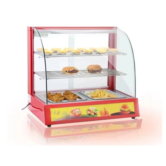 Heating Display Cabinet Food Warmer Stainless Steel Commercial for Bread Warmers Pizza Warmers Global Cuisine Open Front Access