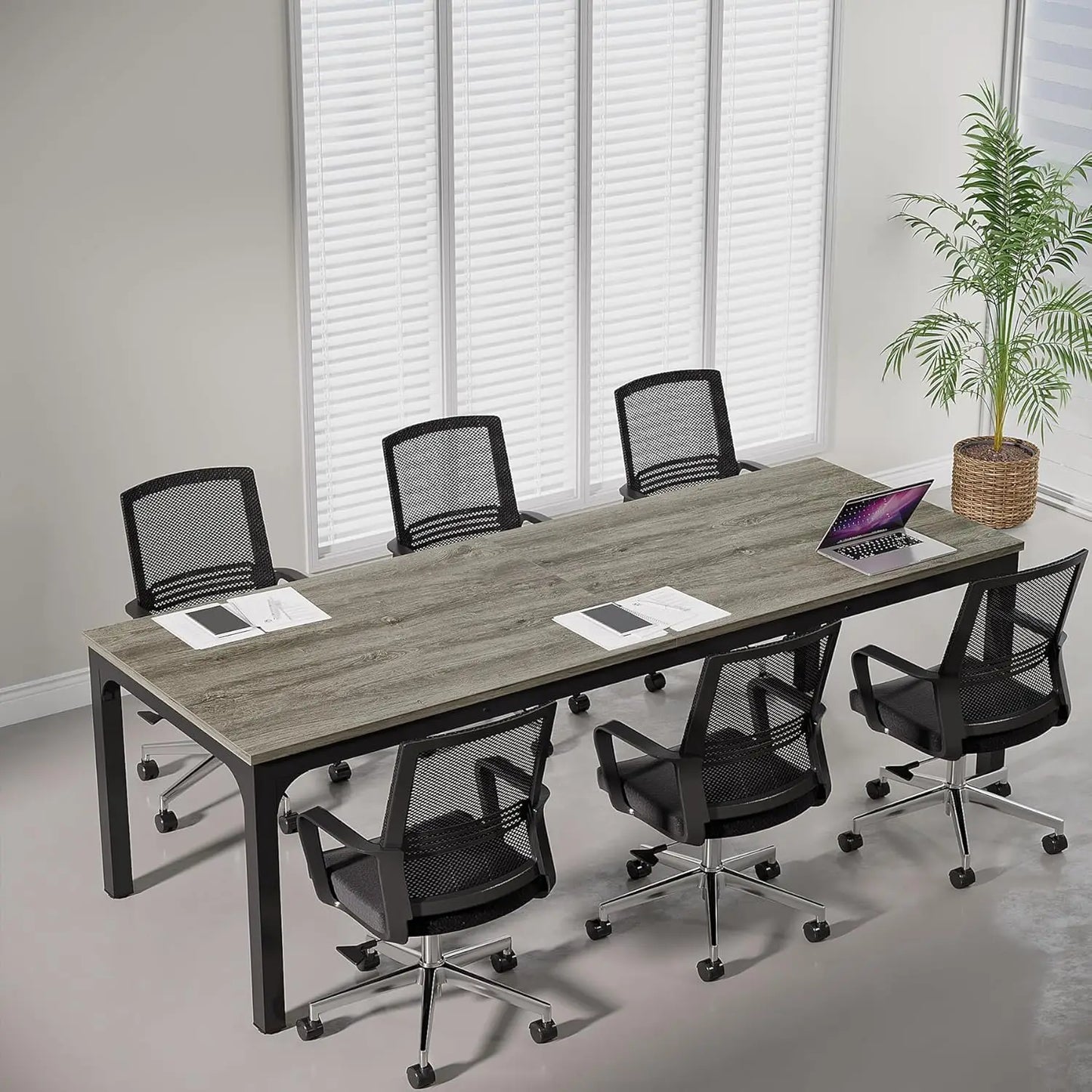 6.5 FT Conference Room Table, 78.74" W x 27.56" D Large Office Conference Table, Modern Seminar Meeting Table Desk, Customized