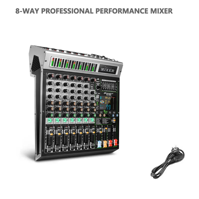 FUHAM RI808/1208 Professional 8/12 Channel 99DSP Mixer 48V Phantom Power USB Recording Studio Karaoke Bluetooth DJ Console Mixer