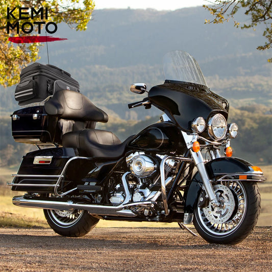 Motorcycle Travel Luggage Rack Tail Bags 40L-50L Expandable Collapsible Trunk Bag for Touring Road King Street Glide Road Glide