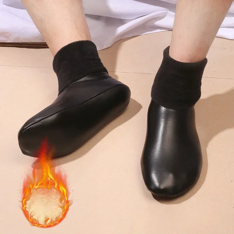 1/3/5Pairs High Elasticity Balck New Muslim Prayer Wear Socks High Quality PU Warm Leather Unisex General Floor Carpet Sock
