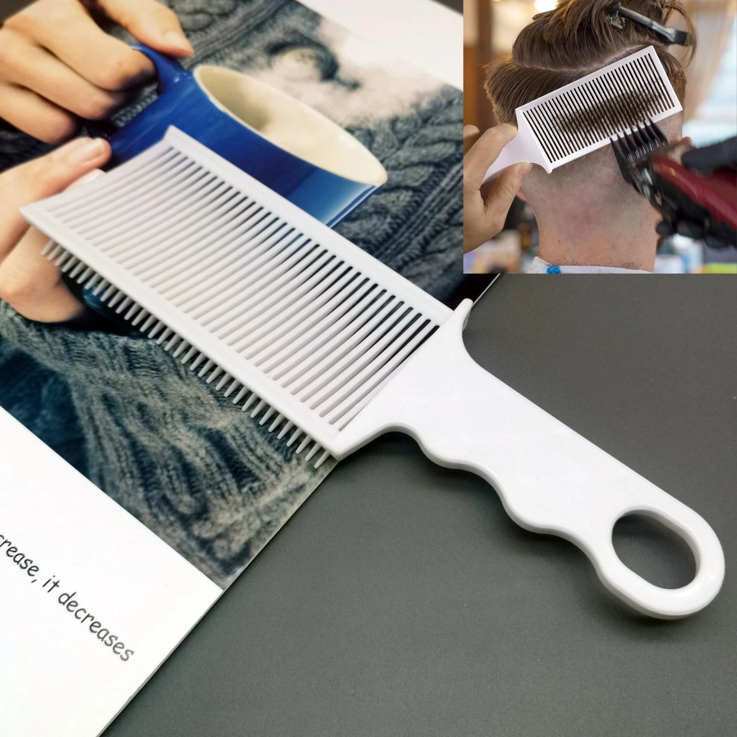 1/2/3Pcs Barber Hair Comb Kit Flat Top Hair Cutting Fading Stying Fade Comb Men Fade Brush Salon Hair Tool Accessories